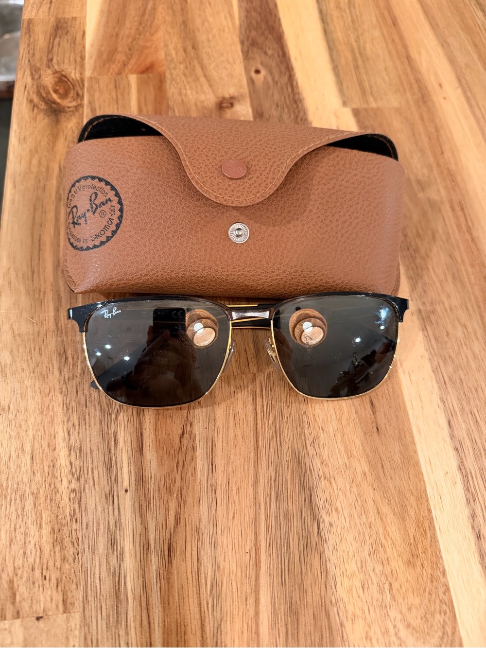 Ray-Ban Men's RB3569 Clubmaster Sunglasses - Black/Gold